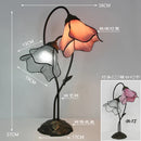Axyaa Lotus Flower Tiffany Stained Glass Table Light Fixture, LED Bedroom Lamp