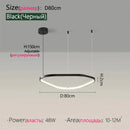 Axyaa Modern Black LED Pendant Light for Bedroom, Living Room, and Study