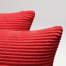 Axyaa Christmas Red Striped Corduroy Pillow Covers Set