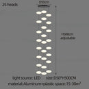Axyaa Oval Ball Chandelier: Nordic Minimalist High-rise Staircase Lighting