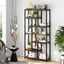 Axyaa 8-Tier Modern Wood Bookcase Shelving Unit