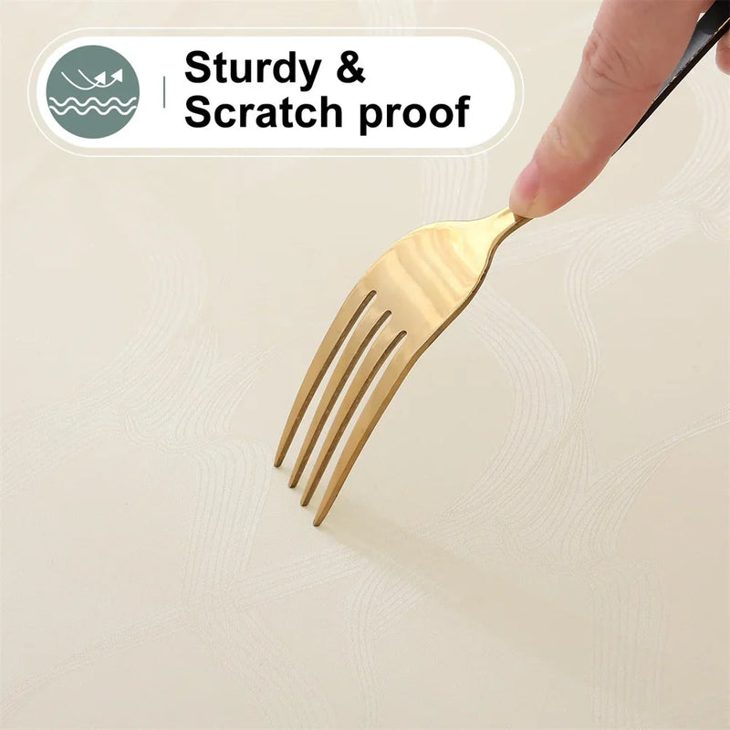 Axyaa Waterproof Vinyl Tablecloth for Kitchen Dinner Party décor