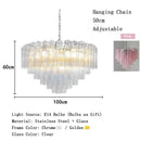 Axyaa Crystal Chandelier Pink Glass Pendant Light Luxury Lighting