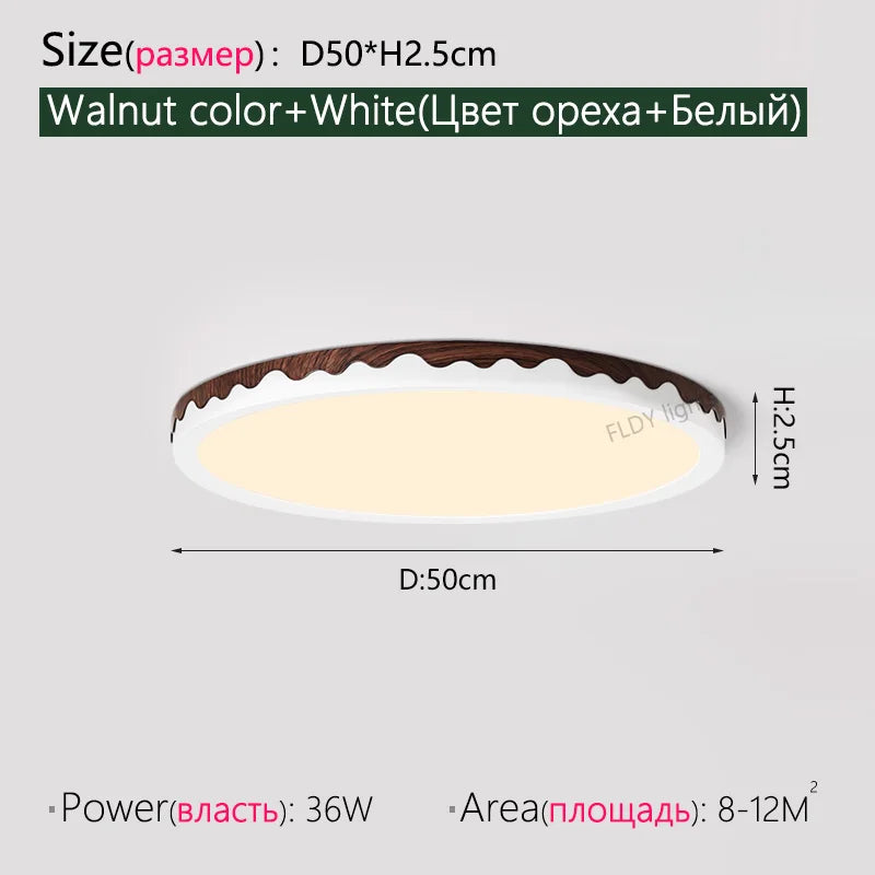 Axyaa Wave Pattern Ceiling Lamp for Retro Bedroom with Eye Protection Technology