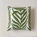 Axyaa Green Leaf Jacquard Embroidered Cushion Cover, 45x45cm