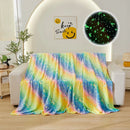 Axyaa Luminous Rainbow Unicorn Pegasus Star Flannel Blanket - Machine Washable Printing and Dyeing Blanket