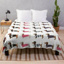 Axyaa Dachshund Dog Fleece Blanket - Lightweight Wiener Dog Throw Blanket