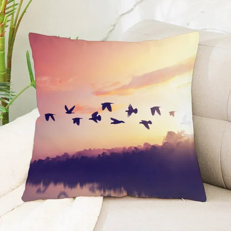 Axyaa Sea Waves Beach Pillowcase - Creative Office Car Home Lumbar Cushion Cover