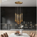 Axyaa LED Crystal Chandelier Pendant Light, Modern Gold Kitchen Island Lighting