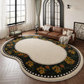 Axyaa Fluffy Green French Carpet: Soft, Waterproof Area Rug for Living Room & Bedroom