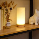 Axya Nordic Glass & Wood Table Lamp - Chic Bedroom Decor & LED Light