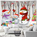 Axyaa Winter Snowman Print Tapestry for Christmas Party Decoration