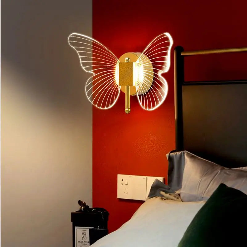 Axya Butterfly LED Wall Lights: Nordic Bedroom Sconces for Home Decors