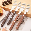 Axyaa Wooden Handle Stainless Steel Cutlery Set - 30pcs Flatware Tableware