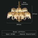 Axyaa Brass Crystal Chandelier for Villa Hall Hotel French Living Room