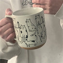 Axyaa Cartoon Cat Ceramic Tea Cup Large Capacity Coffee Mug Great Gift