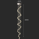 Axyaa Crystal Chandelier Stair Pendant Lamp Living Room Interior Lighting