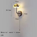 Axyaa Mushroom Marble LED Wall Light for Bedroom and Dining Room