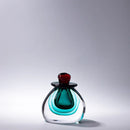 Axyaa Double Stained Glass Vase with Lid - Gradient Flower Vase & Terrarium