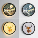 Axyaa Round Industrial LED Wall Lamp Bedside Bedroom Sconce Home Decor Lighting