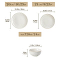 Axyaa Modern Relief Design Ceramic Dinnerware Set 12/16 Piece - Dinner, Dessert, Soup, Cereal Bowls