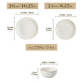 Axyaa Ceramic Dinnerware Set, Modern Relief Design, 12/16 Piece, for Dining Essentials
