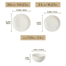 Axyaa Ceramic Dinnerware Set, Modern Relief Design, 12/16 Piece, for Dining Essentials