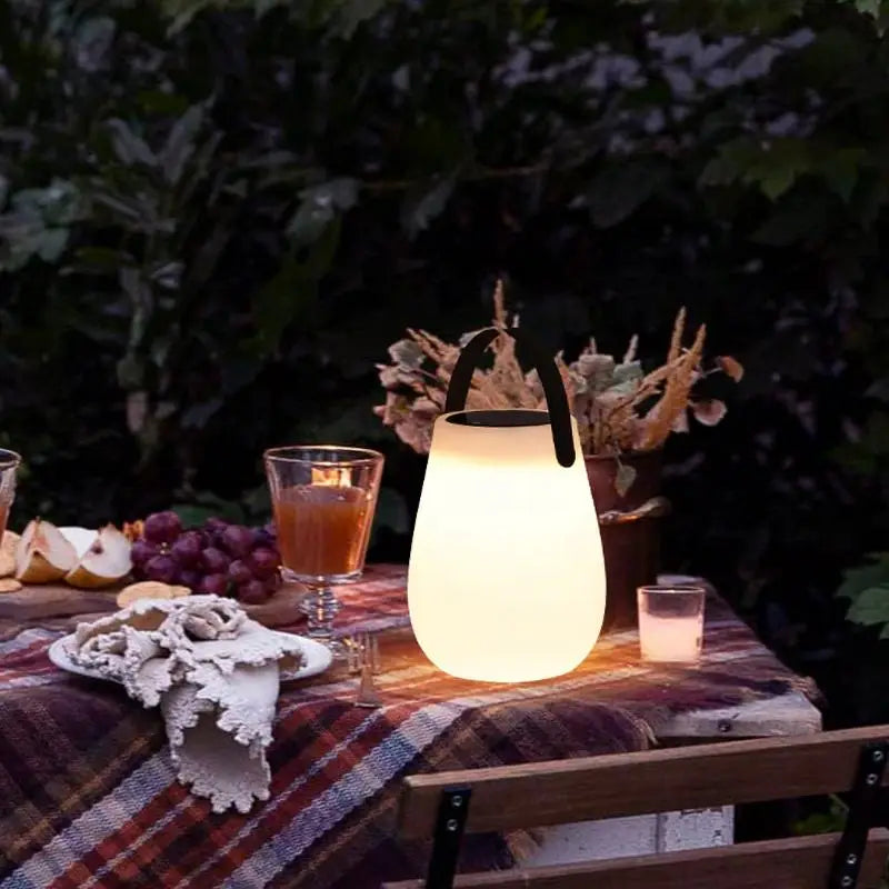 Axyaa Solar Camping Lantern: Rechargeable LED Table Lamp with Silicone Handle