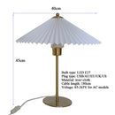Axya LED Table Lamp with Pleated Lampshade and USB Plug