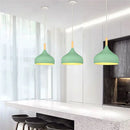 Axyaa Nordic Green Wood Metal Pendant Lamp for Home and Restaurant Lighting