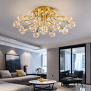 Axyaa Gold Flower Frame Chandelier LED Flush Mount Ceiling Light