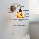 Axyaa Resin Shell Pull Chain LED Wall Lights - Modern Staircase & Bedroom Lamp