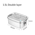 Axyaa Stainless Steel Bento Box: Large Double Layer Food Storage Container