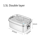 Axyaa Stainless Steel Bento Box: Large Double Layer Food Storage Container