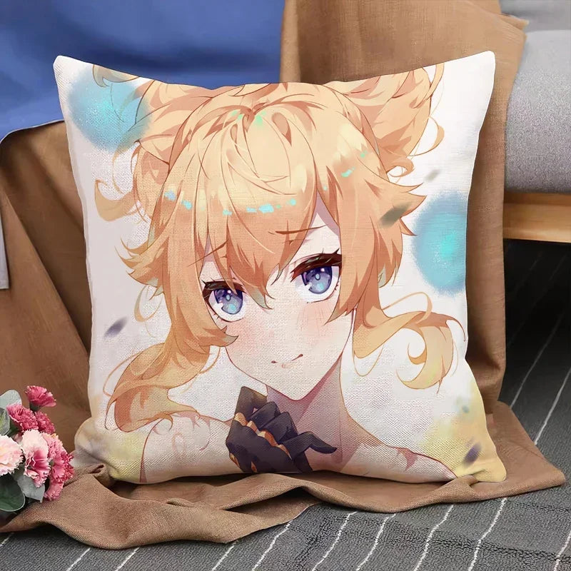 Genshin Impact Anime Pillowcase Cushion Cover 45x45 for Sofa - Axyaa