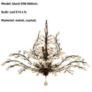 Axyaa Retro Black E14 Chandelier Crystals LED Pendant Lights - American Art Decor Hanging Lamp