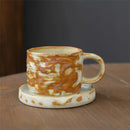 Axyaa Ceramic Coffee Cups and Saucers Set - Japanese Style Breakfast Afternoon Mugs
