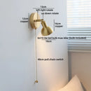 Modern Axyaa Bedside LED Wall Lamps, Swing Arm E27 Bulb, Gold Copper Finish