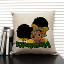 Axyaa Cute Cartoon Girl Pillow Case Africa Baby Cushion Cover Home Decor Linen Pillowcase
