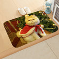 Axyaa Christmas Cat Dog Print Animal Door Mats Non-Slip Floor Home Decoration