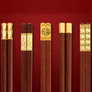 Axyaa Wooden Chopsticks Set - Handmade Japanese Natural Wood, Reusable, Non-Slip, Easy-to-Use