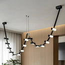 Axyaa Leather Chandelier: Modern Designer Pendant Lamp for Restaurant, Bar, and Living Room