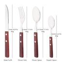 Axyaa Wooden Handle Stainless Steel Cutlery Set