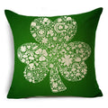 Axyaa St. Patrick's Day Four Leaf Clover Pillow Case in Green Series Home Decoration