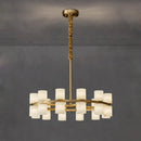 Axyaa Marble Copper LED Chandeliers: High-end Modern Gold Hanging Lamps for Home Decor