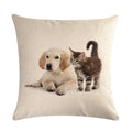 Axyaa Pug Pet Dog Pattern Cotton Linen Throw Pillow Cover for Home Decor