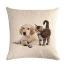 Axyaa Pug Pet Dog Pattern Cotton Linen Throw Pillow Cover for Home Decor