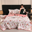 Axyaa Tencel Summer Quilt Set - Cool Silk Single-Piece Printed Quilt