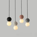 Axyaa Concrete Ball Pendant Chandelier for Home Art Decor with LED Electric Light Source