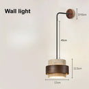 Natural Stone Pendant Light Wabi-sabi Walnut Wood Hanging Lamp by Axyaa